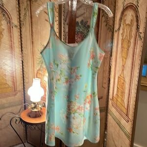 Vintage Oscar de la Renta Women’s M Lingerie Teddy Chiffon Blue Floral Sexy